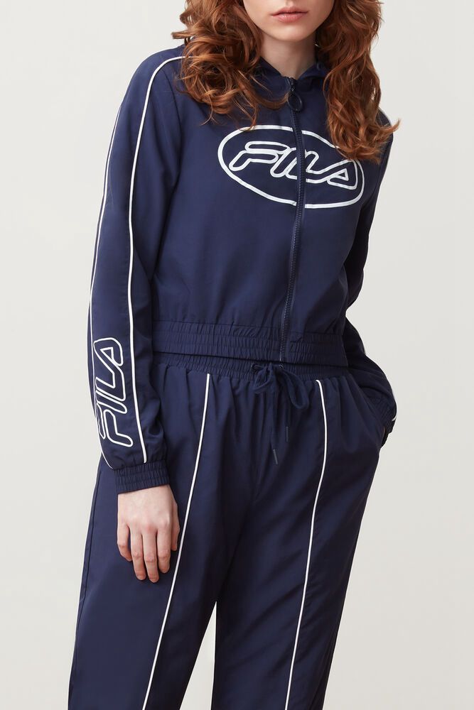 Fila Jacket Womens Navy - Paulita Wind - Philippines 6154728-CB